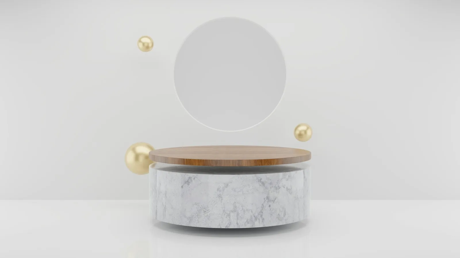 A marble jar with gold accents on a soft white background